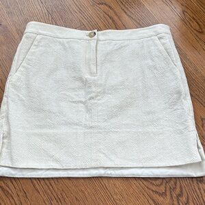 Tory Burch Textured Cream Mini Skirt